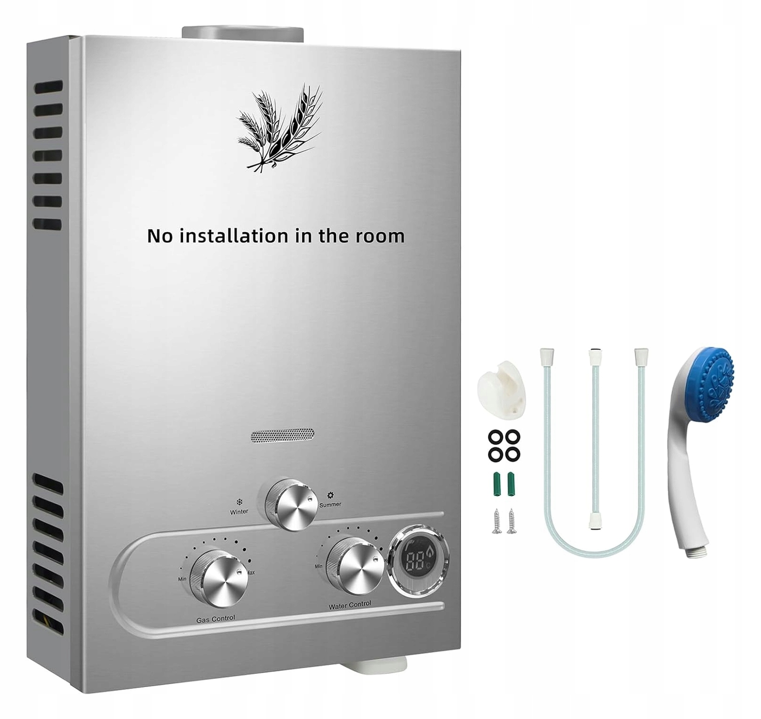 Prietokový LPG ohrievač vody 16 kW 8 l/min – LED displej – Nástenný ohrievač