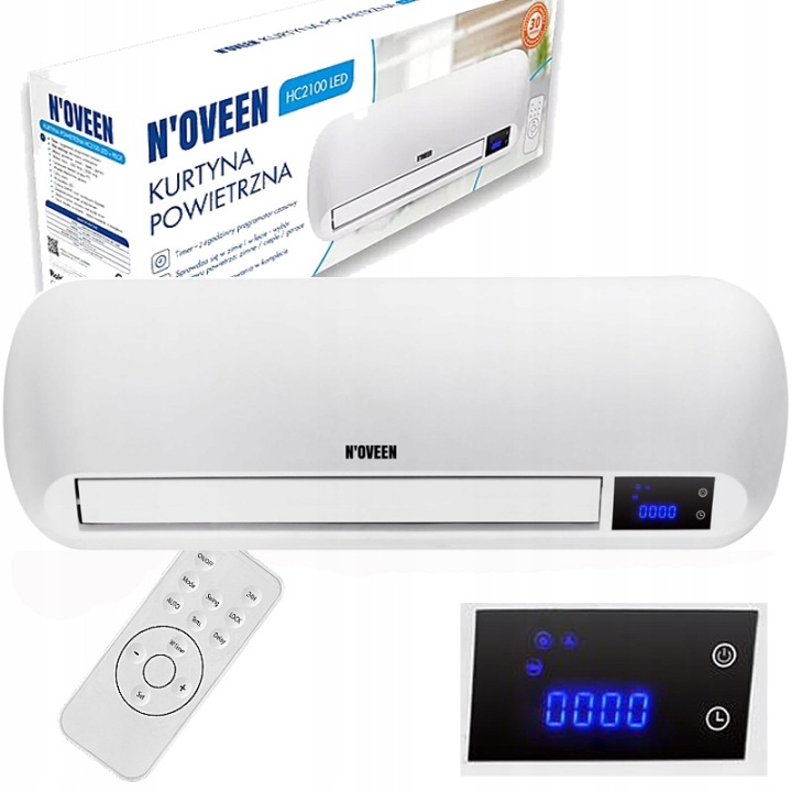 N'oveen HC2100 keramická vzduchová clona 2000 W – LED, časovač, diaľkové ovládanie