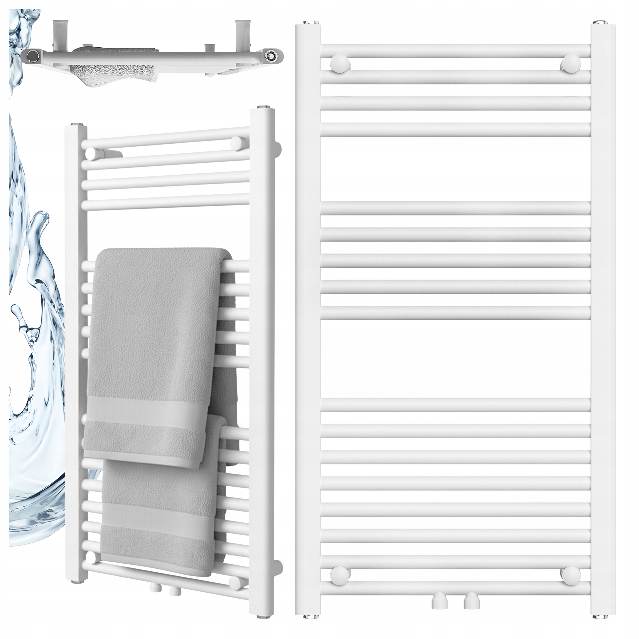 Kúpeľňový radiátor Hydrosan CORSO-WH-2 900 × 500 mm biely – 370 W – Rebríkový vodný radiátor